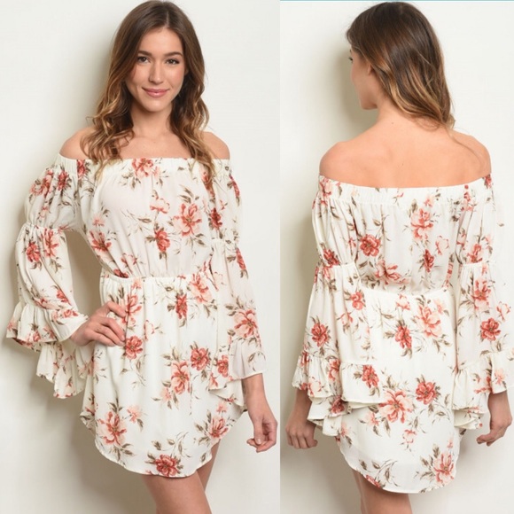 Floral off the shoulder mini dress - Picture 2 of 3